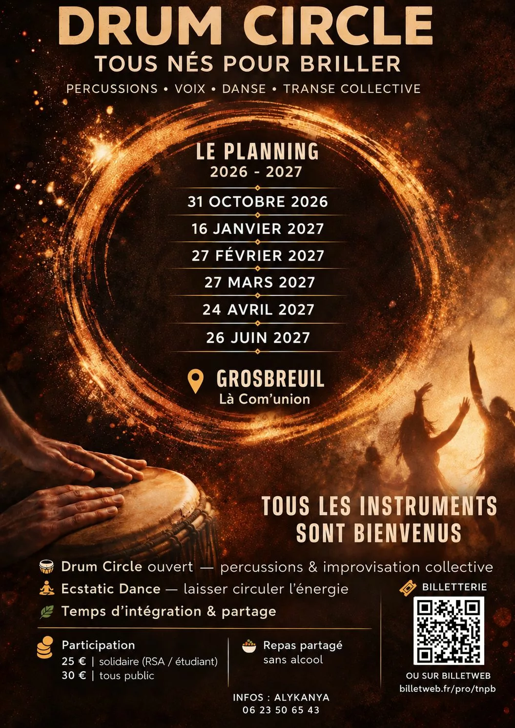 Planning des rendez-vous Tous Nés Pour Briller